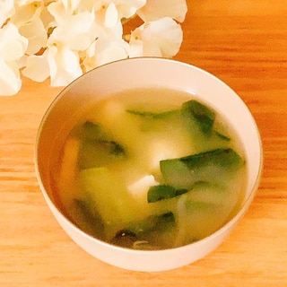 小松菜油揚げ豆腐♪お味噌汁✧˖°